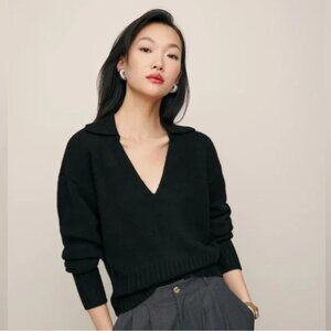 Reformation Beckie Cashmere Collared Sweater NWT